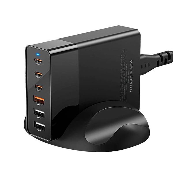 Nástěnná nabíječka Blitzwolf BW-S25, 75W, 3x USB + 3x USB-C (černá)