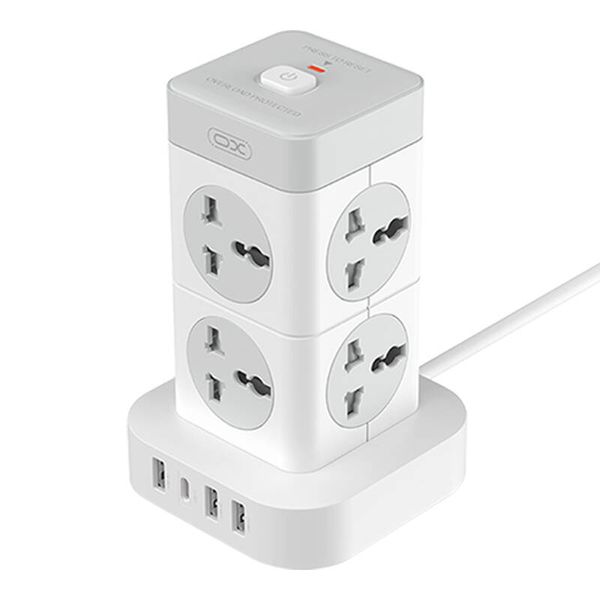 Napájecí lišta XO WL21 8x AC zásuvka, 3x USB-A, 1x USB-C (biela)